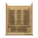 Open front view of Golden Designs Maxxus 3 Person Low EMF Far Infrared Sauna in Hemlock showing carbon panels on the back wall and a heater under the bench