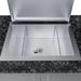 Open ice chest compartment built into the Sunstone Alamo 10ft Outdoor Cabinet Island Package with Hybrid Grill