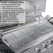 Open main grill of Sunstone Gulf Breeze 10ft Expansive Cabinet Island Package showing large cooking surface and control knobs