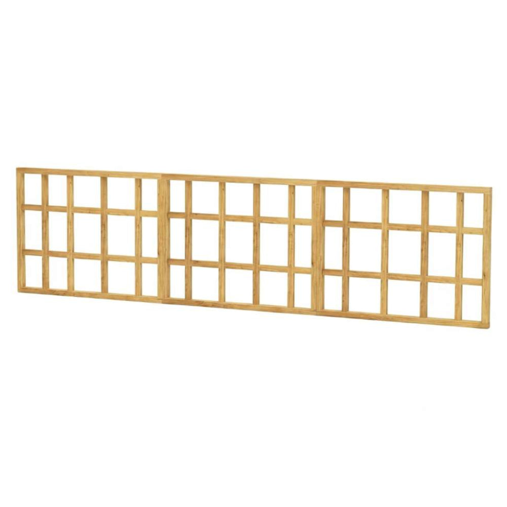 Outdoor Living Today 12ft Raised Garden Bed Climbing Support appears as a long horizontal wooden lattice panel with a clean grid pattern