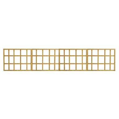 Outdoor Living Today 16ft Raised Garden Bed Climbing Support is displayed as a long row of connected wooden lattice panels forming an extended trellis wall