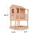 Outdoor Living Today 6x6 Little Cedar Playhouse & Sandbox highlights dimensions of 10’11” height, 5’10” width, and 6’3” depth