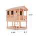 Outdoor Living Today 6x9 Sunflower Playhouse & Sandbox measures 8'10" wide, 6'4" deep, and 11'1" tall for a spacious backyard play area