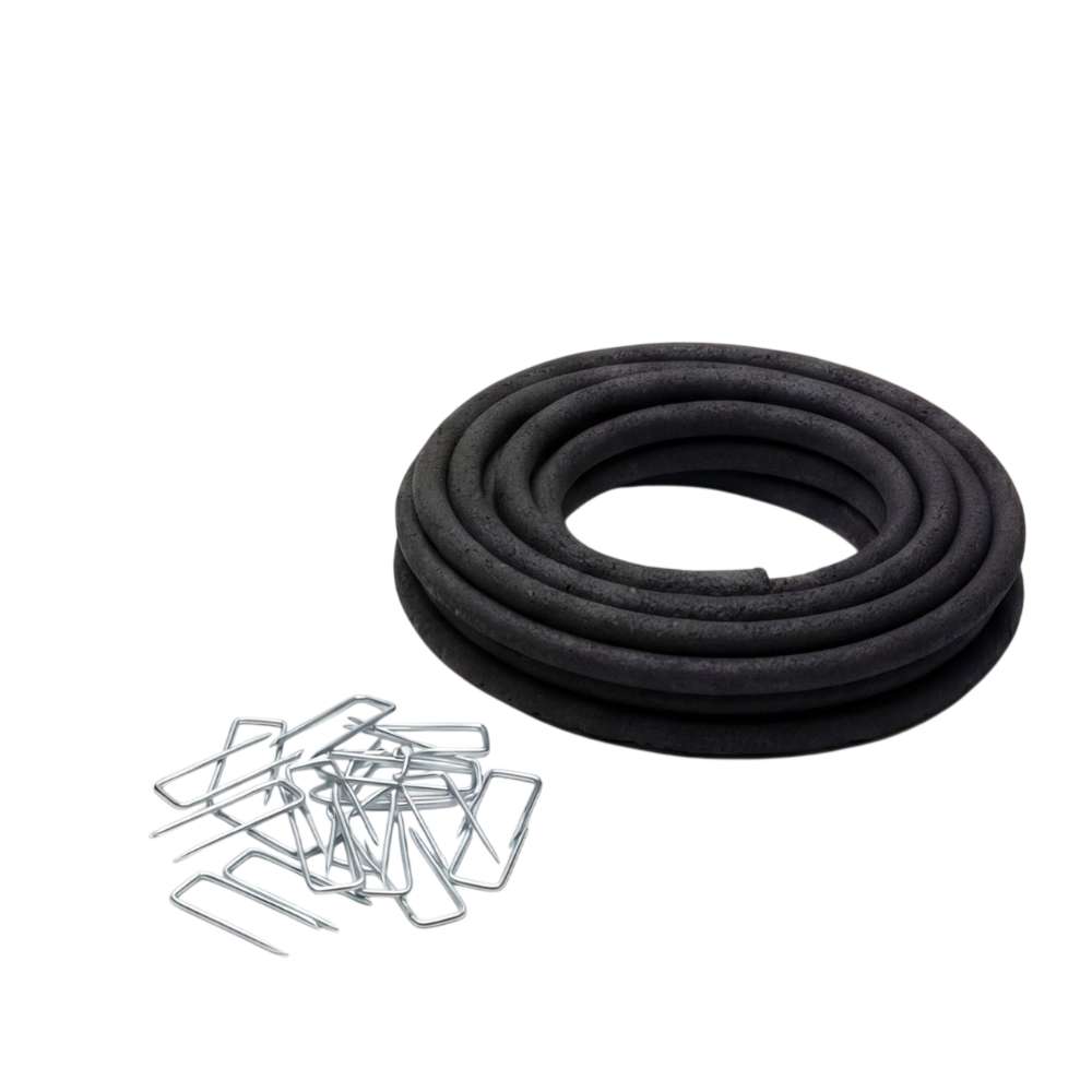 Outdoor Living Today Raised Garden Bed Auto-Watering System black irrigation hose with metal stakes