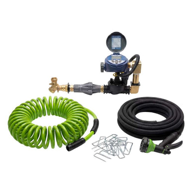 Outdoor Living Today Raised Garden Bed Auto-Watering System kit with hoses, nozzle, and stakes