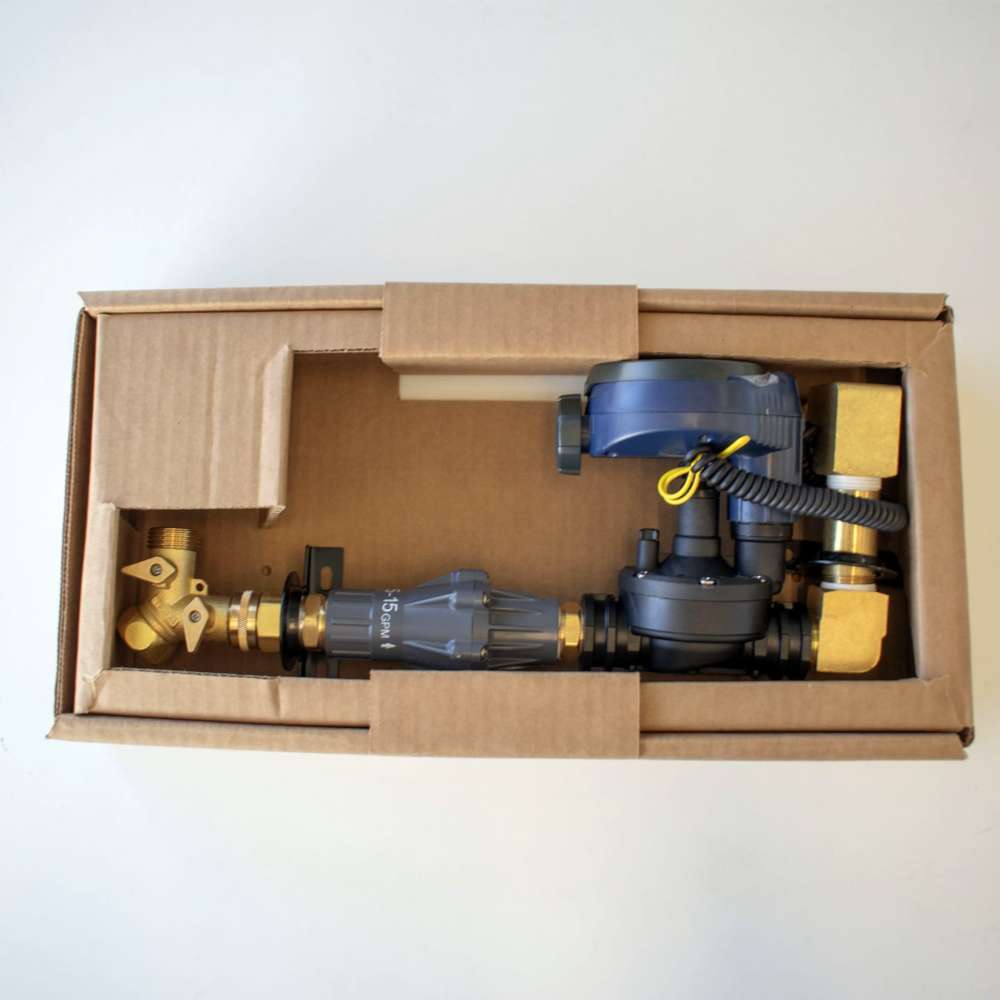 Outdoor Living Today Raised Garden Bed Auto-Watering System packed neatly inside a cardboard box