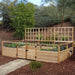 Outdoor Living Today Raised Garden Bed Climbing Support front view of raised garden bed with open gate and tall lattice for plant support