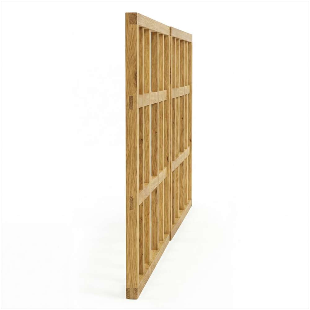 Outdoor Living Today Raised Garden Bed Climbing Support sturdy side view of thick wooden lattice panel with grid design