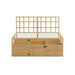 Outdoor Living Today Raised Garden Bed Climbing Support wooden raised bed with mesh sides and tall lattice for climbing plants