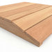 Outdoor Living Today Western Red Cedar Shed Ramp is shown in close-up, highlighting its smooth cedar grain and sturdy slatted construction