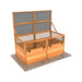 Outdoor Living Today 6×3 Raised Garden Bed with an open trellis-style lid, propped up to allow easy access for planting and harvesting