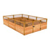 Outdoor Living Today 8×12 Raised Garden Bed is uncovered, showing divided wooden planting sections inside a mesh fence frame
