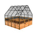 Outdoor Living Today 8×8 Raised Garden Bed features a protective black mesh roof over the wooden garden enclosure