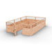 Outdoor Living Today 8×8 Raised Garden Bed shows an extended wooden layout with multiple raised beds and two open gates