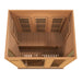 Overhead view into Golden Designs Maxxus Montilemar 3 Person Near Zero EMF Far Infrared Sauna in Red Cedar showing the bench and carbon panels on every wall