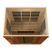 Overhead view looking into Golden Designs Dynamic Bergamo Elite 4 Person Ultra Low EMF Far Infrared Sauna with carbon panels on every wall