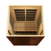 Overhead view looking into Golden Designs Dynamic Vittoria Elite 2 Person Ultra Low EMF Far Infrared Sauna with carbon panels on every wall