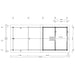 Overhead structural layout drawing displays beam placements and roof outlines of GardenHouse24 USA Lake House 70A Garden Room in precise detail