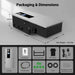 Packaging for Sun Gold Power 11400W 48V Split Phase Hybrid Solar Inverter with dimensions, accessories, and mounting hardware included