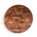Philadelphia Eagles Crate & Barrel NFL Round End Grain Cutting Board features a round wood-block design with the Eagles head logo near the bottom