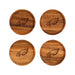 Philadelphia Eagles Crate & Barrel NFL Tondo Acacia Wood Coasters, Set of 4 with acacia wood and team logo