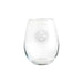 Pittsburgh Steelers Crate & Barrel NFL Aspen 11.75oz Stemless Wine Glass, Set of 4 featuring an etched circular Steelers logo with three diamond shapes on clear glass