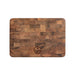 Pittsburgh Steelers Crate & Barrel NFL Rectangular End Grain Cutting Board with a warm patchwork wood surface and engraved circular Steelers logo
