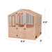 Product diagram shows the size and structure of the 8x8 Outdoor Living Today Western Red Cedar Greenhouse Kit with labeled dimensions