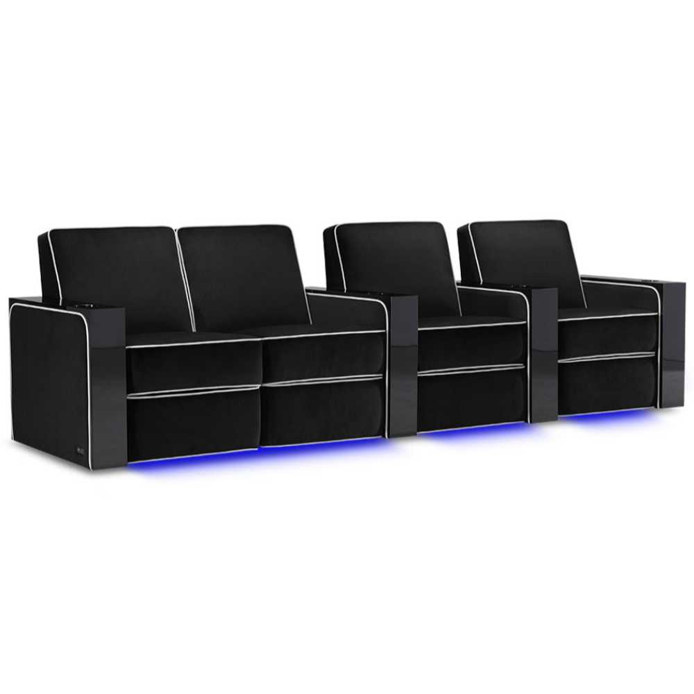 Raven Valencia Naples Elegance Home Theater Seating Row of 4 Loveseat Left Width 124 Height 37 Depth 35.5