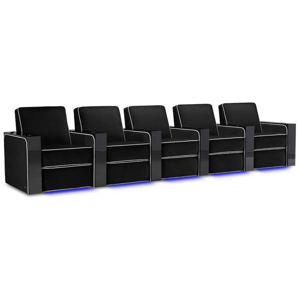 Raven Valencia Naples Elegance Home Theater Seating Row of 5 Width 161.5 Height 37 Depth 35.5