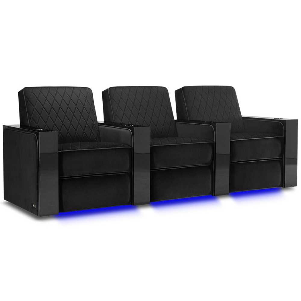 Raven Valencia Naples Prestige Home Theater Seating Row of 3 Width 99.5 Height 37 Depth 35.5