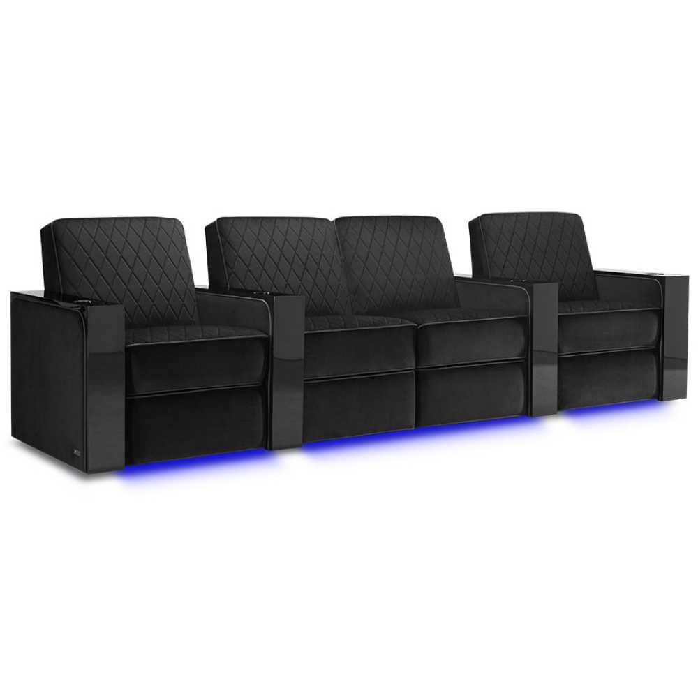 Raven Valencia Naples Prestige Home Theater Seating Row of 4 Loveseat Center Width 124 Height 37 Depth 35.5