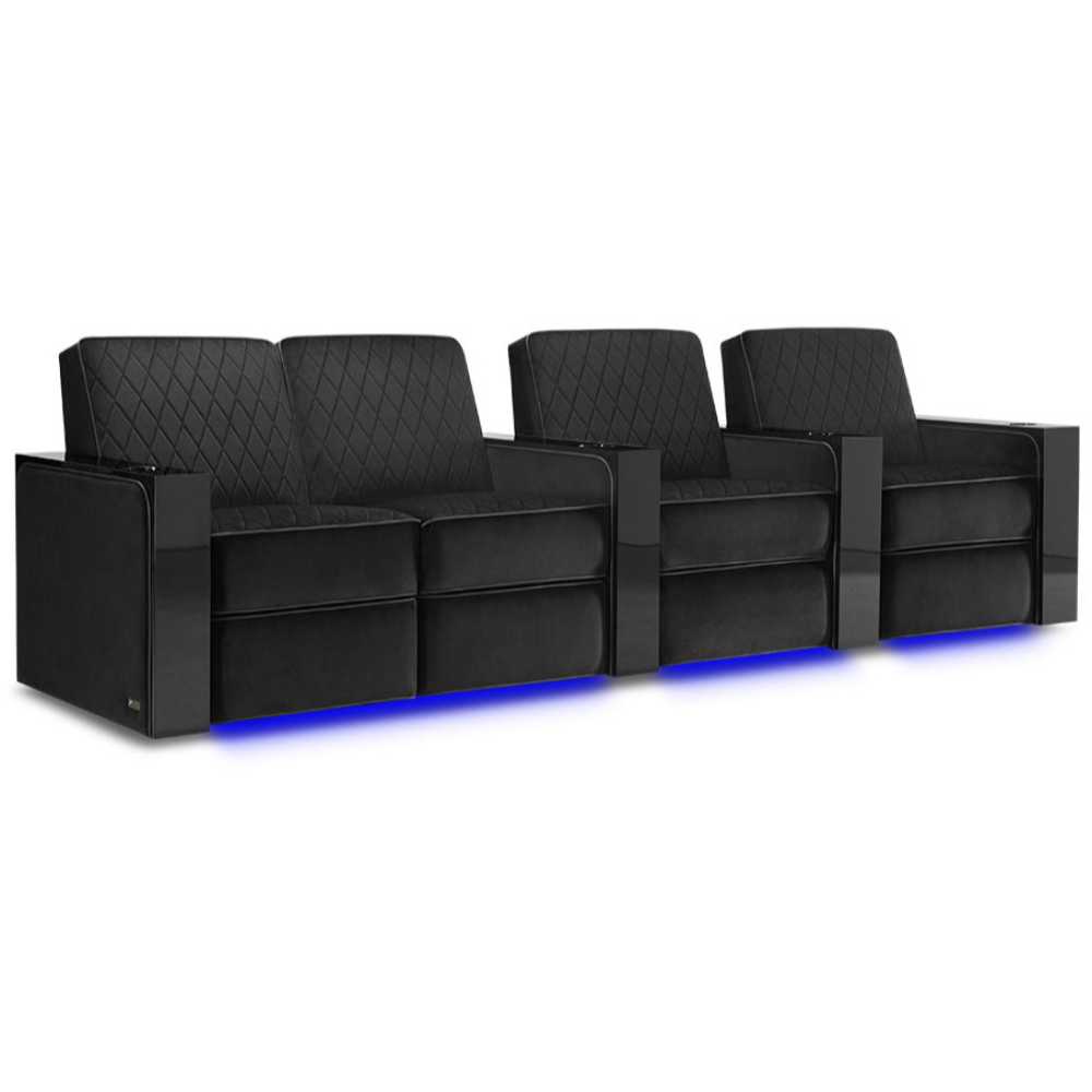 Raven Valencia Naples Prestige Home Theater Seating Row of 4 Loveseat Left Width 124 Height 37 Depth 35.5