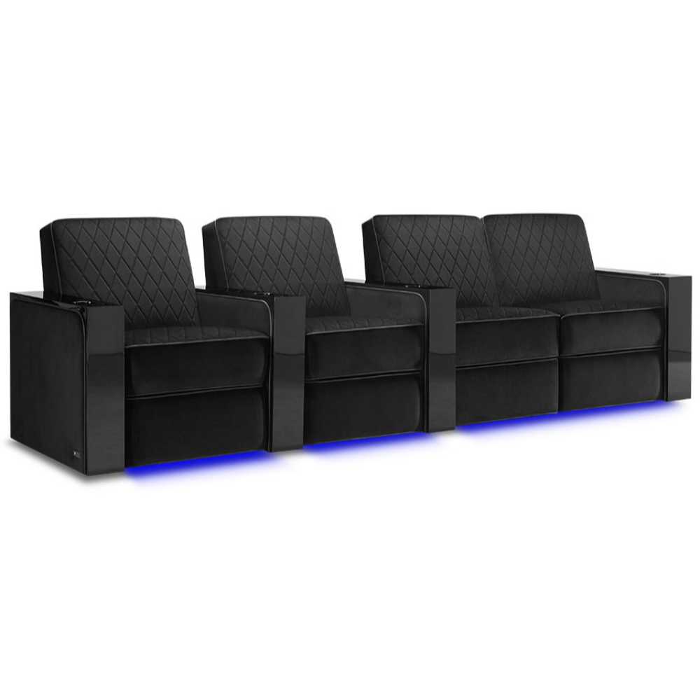 Raven Valencia Naples Prestige Home Theater Seating Row of 4 Loveseat Right Width 124 Height 37 Depth 35.5