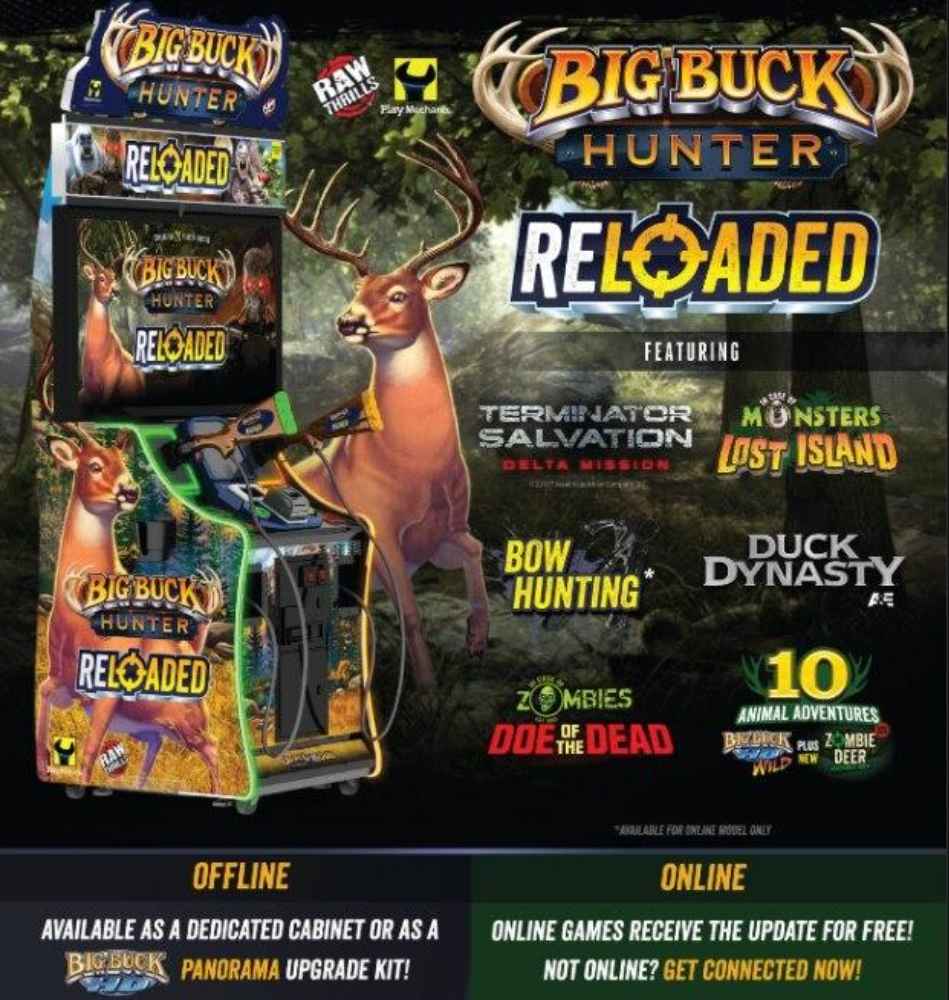 Raw Thrills Big Buck Hunter Reloaded Arcade Machine Comparison