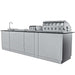 Rear view showing the design of the Sunstone Alamo 10ft Outdoor Cabinet Island Package with Hybrid Grill
