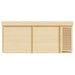 Rear render of the GardenHouse24 USA Asta 70 Garden Room presents a clean wooden exterior with horizontal slats on one side