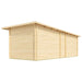 Rear view of the GardenHouse24 USA Starla 44C ALU ISO Garden Room shows its clean wooden back wall, highlighting privacy and structural uniformity