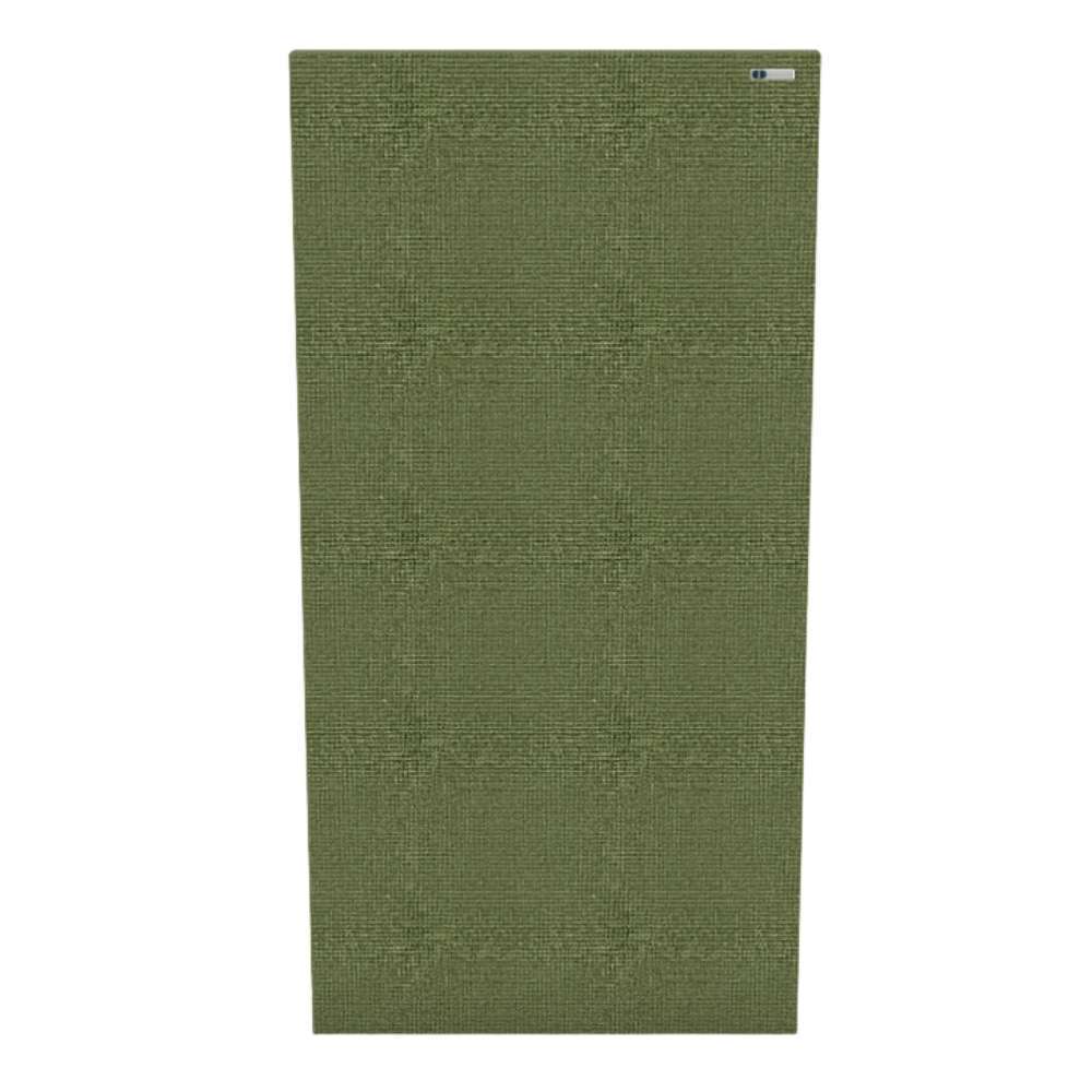 Rectangle Fair Isle GIK Acoustics FlexRange Acoustic Panel in olive green fabric designed to absorb sound and reduce unwanted noise
