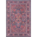Rectangular layout of Momeni Afshar Indoor Rug - AFS10 Navy emphasizing its bold medallion center and ornate border design