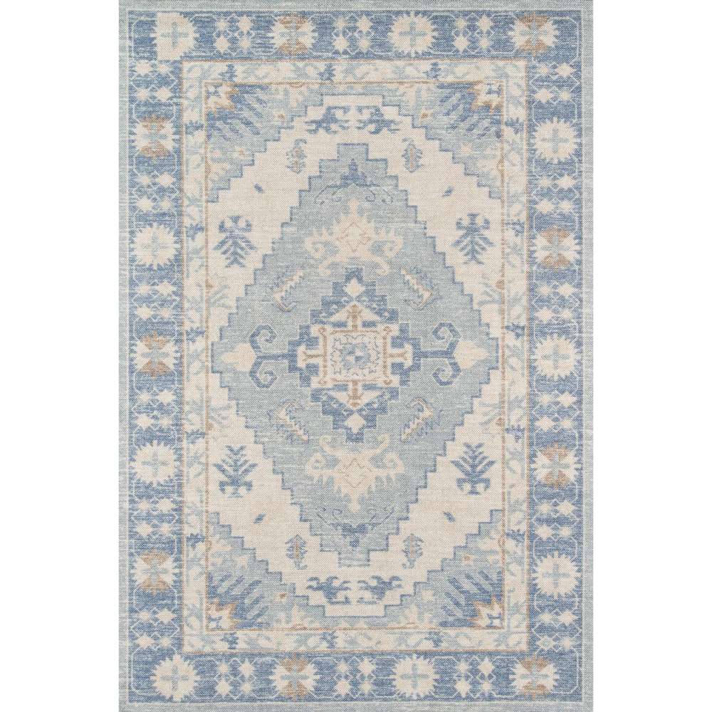Rectangular version of Momeni Anatolia Indoor Rug - ANA-1 Blue showcases a central medallion