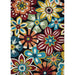 Rectangular version of the Couristan Covington Indoor/Outdoor Rug - Geranium/Navy-Multi displays a dynamic field of colorful, overlapping flowers