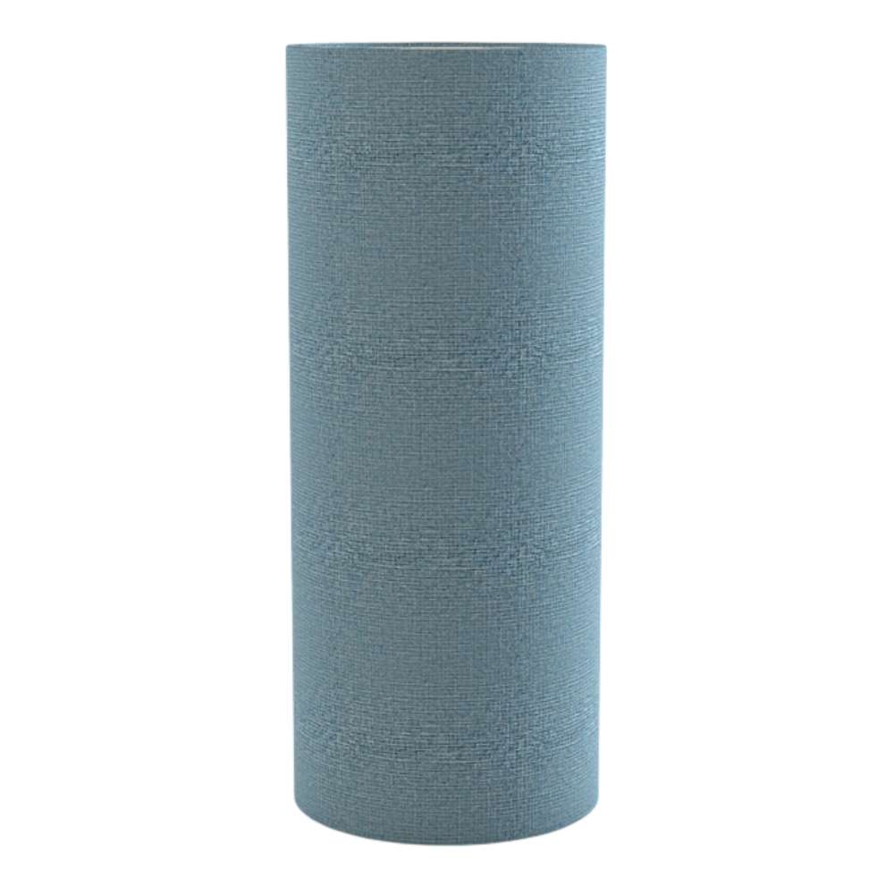 Regular Dolphin GIK Acoustics TurboTrap™ Cylindrical Bass Trap in soft blue fabric for managing low-frequency reflections