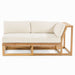Right-side teak sectional sofa with cream cushions from Westminster Teak Maya 4pc Lounge Set on a plain background
