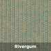 Rivergum Tenshon Equilateral Triangle Shade Sail fabric color sample featuring a muted rivergum green woven shade material