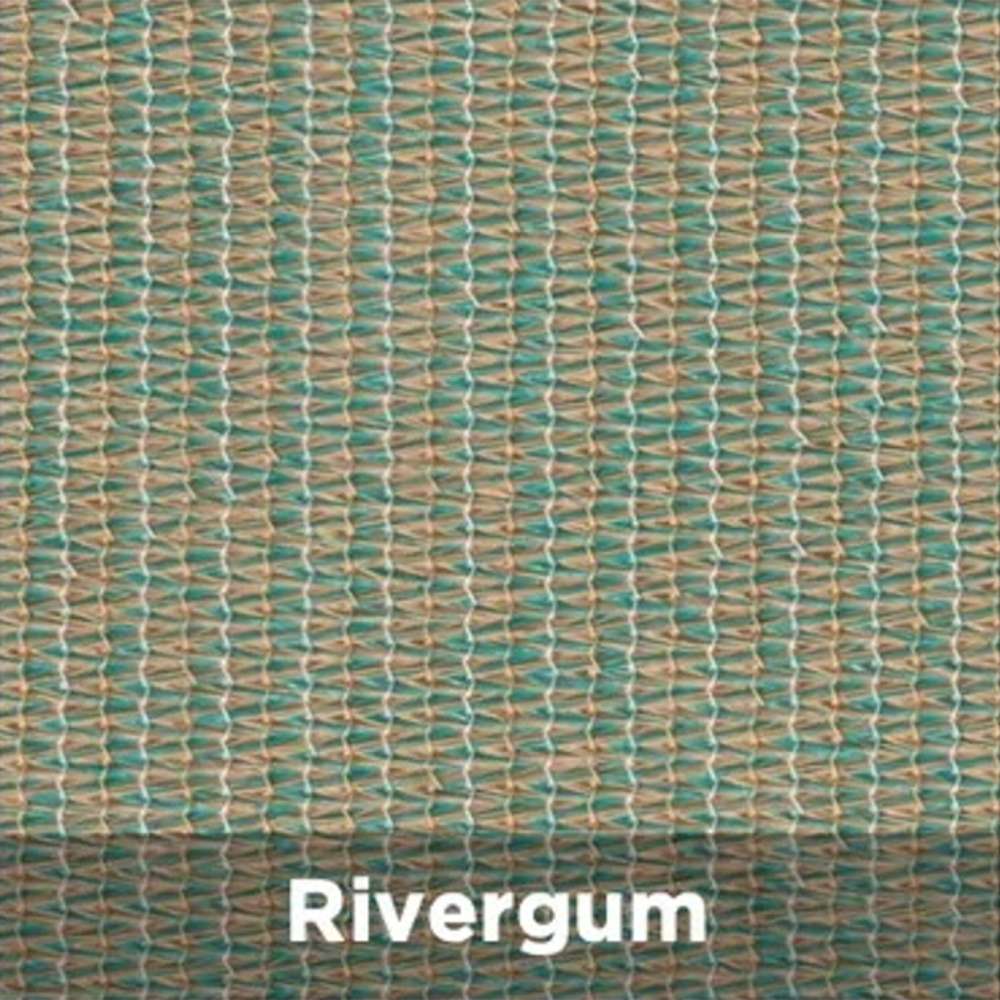 Rivergum Tenshon Right Triangle Shade Sail fabric color swatch in a muted rivergum green and tan blend with a textured woven pattern