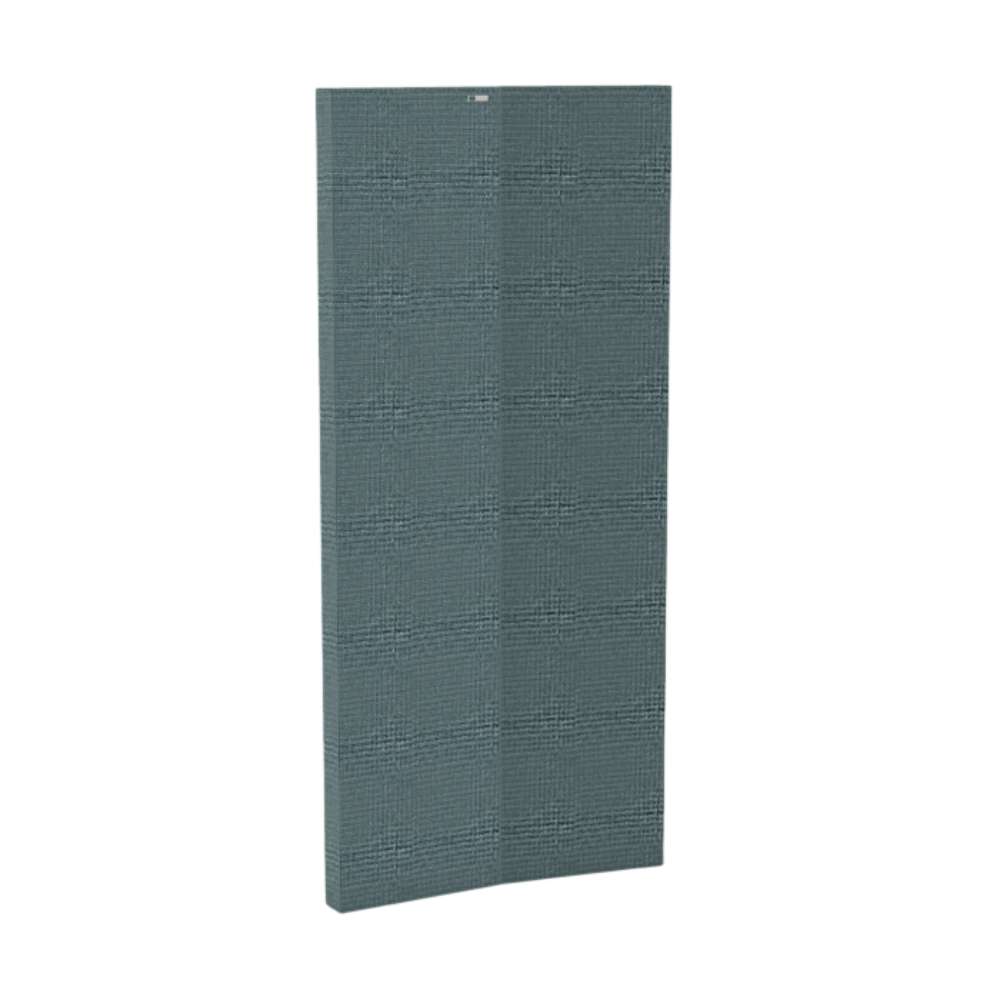 Ronay GIK Acoustics ScreenPanel Vocal Screen blue gray fabric acoustic panel with a woven surface and center fold
