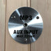 Round stainless MP3 AUX input plate mounted on the wood wall of Golden Designs Dynamic Gracia 1-2 Person Low EMF Far Infrared Sauna