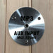 Round stainless MP3 AUX input plate mounted on the wood wall of Golden Designs Dynamic Venice Elite 2 Person Ultra Low EMF Far Infrared Sauna