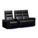 Row of 3 Loveseat Right Width 94.5 Height 46 Depth 40 Valencia Monza Pillow Top Carbon Fiber Home Theater Seating